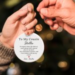 Ornement personnalisé en céramique avec nom et texte pour mon cousin Cadeau d'anniversaire pour cousin