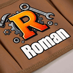 Personalized Spanner Gear Initial Multi-Compartment Canvas Tool Belt Storage Bag with Name Birthday Father's Day Gift for Father Mechanic Electrician