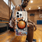 Personalized Ball Sports Phone Case for iPhone with Name and Number Daily Use Birthday Gift for Sports Lovers