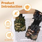 Personalised Vintage Book Floral Dragon Magnetic Bookmark Clip with Name Reading Accessory Daily Use Birthday Gift for Dragon Book Lovers