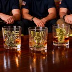 Personalized American Flag Firefighter 10 oz Whiskey Glass with Thick Base and Name Father's Day Veterans Day Gift for Firefighter Military