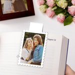 Gepersonaliseerde Postzegel Ontwerp Foto Magnetische Bladwijzer Clip met Naam Lezen Tool Club Verjaardagscadeau voor Book Lovers Boekenwurmen