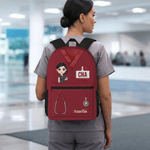 Personalised Cartoon Doctor Nurse Character Large School Bag with Name and Title Nurse Week Appreciation Birthday Gift for Medical Staff