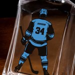 Personalised Ice Hockey Character Whiskey Decanter Glasses with Name Father's Day Birthday Gift for Ice Hockey Players Whiskey Lovers
