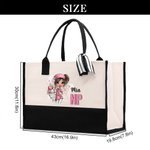 Personalized Nurse Cartoon Character Easter Egg Large Canvas Tote Bag with Name and Title Easter Birthday Nurse Week Gift for Medical Staff