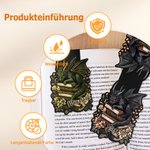 Personalisiertes magnetisches Lesezeichen mit Namen | Drache auf Bücherstapel | Buchzubehör | Geburtstag Schulanfang Geschenk für Kinder Leseratten