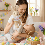 Personnalisé Aquarelle Cartoon Rabbit Initial T-shirt Peluche Bunny Jouet en peluche avec nom Cadeau de Pâques pour nouveau-nés enfants