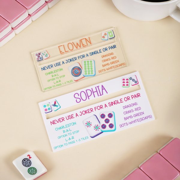Lecteur de ligne Mahjong personnalisé avec nom Accessoire Mahjong Cadeau d'anniversaire Mahjong Parlor pour les amateurs de Mahjong