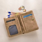 Gepersonaliseerde Parelmoer Geboortebloem PU-leer Vouwbare Portemonnee met Naam en Meerdere Kaartsleuven Verjaardag Jubileumcadeau voor Vrouwen