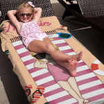 Personalized Cartoon Character Quick-Dry Microfiber Beach Towel with Name Daily Beach Parties Gift for Swimmers Friends