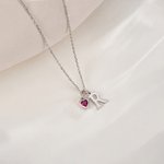 Personalizada Inicial Colgante Collar con Corazón Birthstone Dainty Joyería Aniversario Cumpleaños Regalo para Mujeres