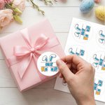 Personalized Cute Easter Bunny Ears Waterproof Stickers with Name Easter Day Gift Decoration Party Favors for Kids