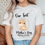 Personalizzato Carino cervo La nostra prima festa della mamma 100% cotone Mamma e bambino abbinato camicia con i nomi Regalo per la festa della mamma per la nuova mamma bambino