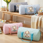Borsa da viaggio personalizzata con nome e tracolla, coniglietto pasquale carino e grande capacità, regalo di Pasqua per bambini e studenti
