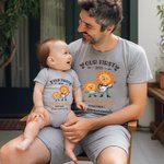 Personalized Cute Baby Bottle and Beer Cup 100% Cotton T-Shirt Baby Onesie with Name Our First Father's Day Gift for Daddy Baby