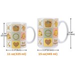 Personalized Nine-Square Grid Yarn Ball Needle Sweater 11 oz 15 oz Ceramic Coffee Mug with Name Birthday Anniversary Gift for Knitting Lovers