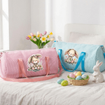 Borsa da viaggio personalizzata con nome e tracolla, coniglietto pasquale carino e grande capacità, regalo di Pasqua per bambini e studenti