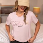 Personalised Cool Mom T-shirt Sweatshirt Hoodie with Gradient Title and Year Multicolor Available Mother's Day Gift for Mama Grandma