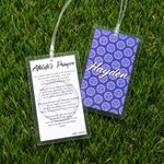 Personalized Baseball Football Softball Set of 2 Cross Prayer Bag Tag with Name Game Day Team Gift for Christian Athlete Sports Lover