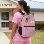 Personalised Cartoon Doctor Nurse Character Large School Bag with Name and Title Nurse Week Appreciation Birthday Gift for Medical Staff