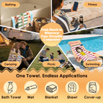Personalized Cartoon Character Quick-Dry Microfiber Beach Towel with Name Daily Beach Parties Gift for Swimmers Friends