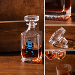 Personalized Ice Hockey Cartoon Character Whiskey Decanter with Name and Number Birthday Gift for Men Ice Hockey Players