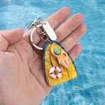 Porte-clés personnalisé piscine avec porte-nom gravé Cadeau d'anniversaire pour les amoureux de la natation