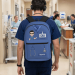 Personalised Cartoon Doctor Nurse Character Large School Bag with Name and Title Nurse Week Appreciation Birthday Gift for Medical Staff