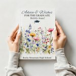 Personalised Wildflowers Graduation Advice Wishes Journal Notebook with Name and 100 Lined Pages Party Decoration Favor Graduation Gift for Graduates