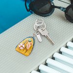 Porte-clés personnalisé piscine avec porte-nom gravé Cadeau d'anniversaire pour les amoureux de la natation