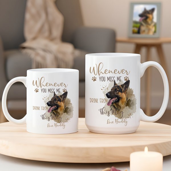 Personalized Paw Print Photo Ceramic Coffee Mug with Name Daily Use Memorial Sympathy Pet Loss Gift for Pet Owners