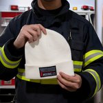 Personalised Embroidered American Flag Red Line Soft Beanie with Name Daily Wear Birthday Gift for Firefighters Volunteers Fire Departments