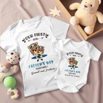 Personalizado lindo elefante 100% algodón bebé body camiseta a juego con el nombre Primer regalo del Día del Padre para papá bebé