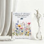 Personalised Wildflowers Graduation Advice Wishes Journal Notebook with Name and 100 Lined Pages Party Decoration Favor Graduation Gift for Graduates