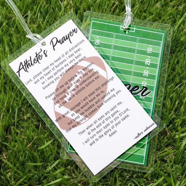 Personalizzato Baseball Football Softball Cross Prayer Bag Tag con nome Game Day Team Gift per l'atleta cristiano amante dello sport