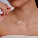 Personalizada Inicial Colgante Collar con Corazón Birthstone Dainty Joyería Aniversario Cumpleaños Regalo para Mujeres