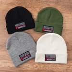 Personalised Embroidered American Flag Red Line Soft Beanie with Name Daily Wear Birthday Gift for Firefighters Volunteers Fire Departments