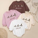 Personalizzato Germano Reale Baby Bubble Bodysuit con nome Caccia Buddy Outfits Baby Shower Gift per i neonati Nuovi Genitori