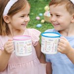 Taza esmaltada de 12 oz con nombre de uso diario Feliz Pascua Regalo para niños