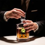 Personalised Ice Hockey Character Whiskey Decanter Glasses with Name Father's Day Birthday Gift for Ice Hockey Players Whiskey Lovers