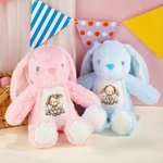 Personlig Lop-Eared Rabbit Flower Cute Easter Bunny Plysj utstoppet dyr leketøy med navn påske bursdagsgave til barn