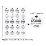 Personalized Thank You for Popping By Class of 2026 Graduation Stickers Labels with Name Graduation Party Decor for Graduates