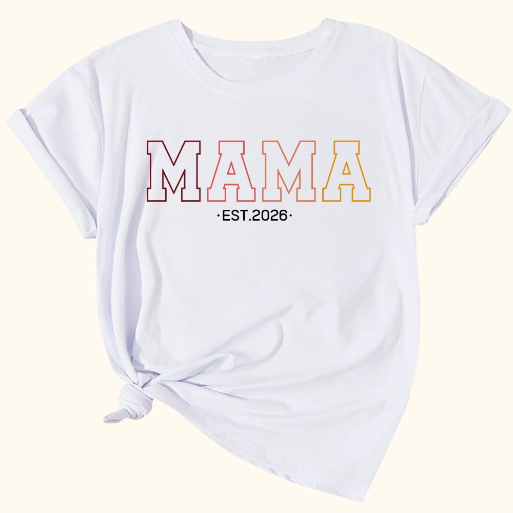T-shirt personnalisé Maman Sweatshirt Hoodie avec titre et année en dégradé Multicolore Disponible Cadeau de Fête des Mères pour Maman Grand-mère