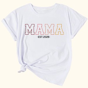 Personlig Cool Mom T-shirt Sweatshirt Hoodie med Gradient Titel och År Flerfärgad Tillgänglig Mors dag Present till mamma mormor