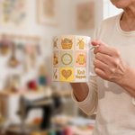 Personalized Nine-Square Grid Yarn Ball Needle Sweater 11 oz 15 oz Ceramic Coffee Mug with Name Birthday Anniversary Gift for Knitting Lovers