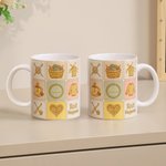 Personalized Nine-Square Grid Yarn Ball Needle Sweater 11 oz 15 oz Ceramic Coffee Mug with Name Birthday Anniversary Gift for Knitting Lovers