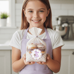 Personalised Chef Hat Cartoon Character Set of 2  Waterproof Baking Stickers Labels with Name and Initial   Party Favors for Baking Lovers Kids