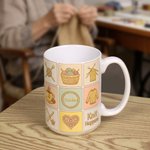 Personalized Nine-Square Grid Yarn Ball Needle Sweater 11 oz 15 oz Ceramic Coffee Mug with Name Birthday Anniversary Gift for Knitting Lovers