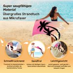 Personalisiertes schnelltrocknendes Strandtuch im Palmen-Design mit Farbverlauf und Namen Sommerausflug Poolparty Geschenk für Freunde und Familie