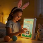 Personlig påsketema søt kanin LED-speil fotoramme med navn Hjemmedekorasjon påskegave til barn tenåringer